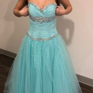 Aqua Blue Prom/Formal Dress - Size 4/6